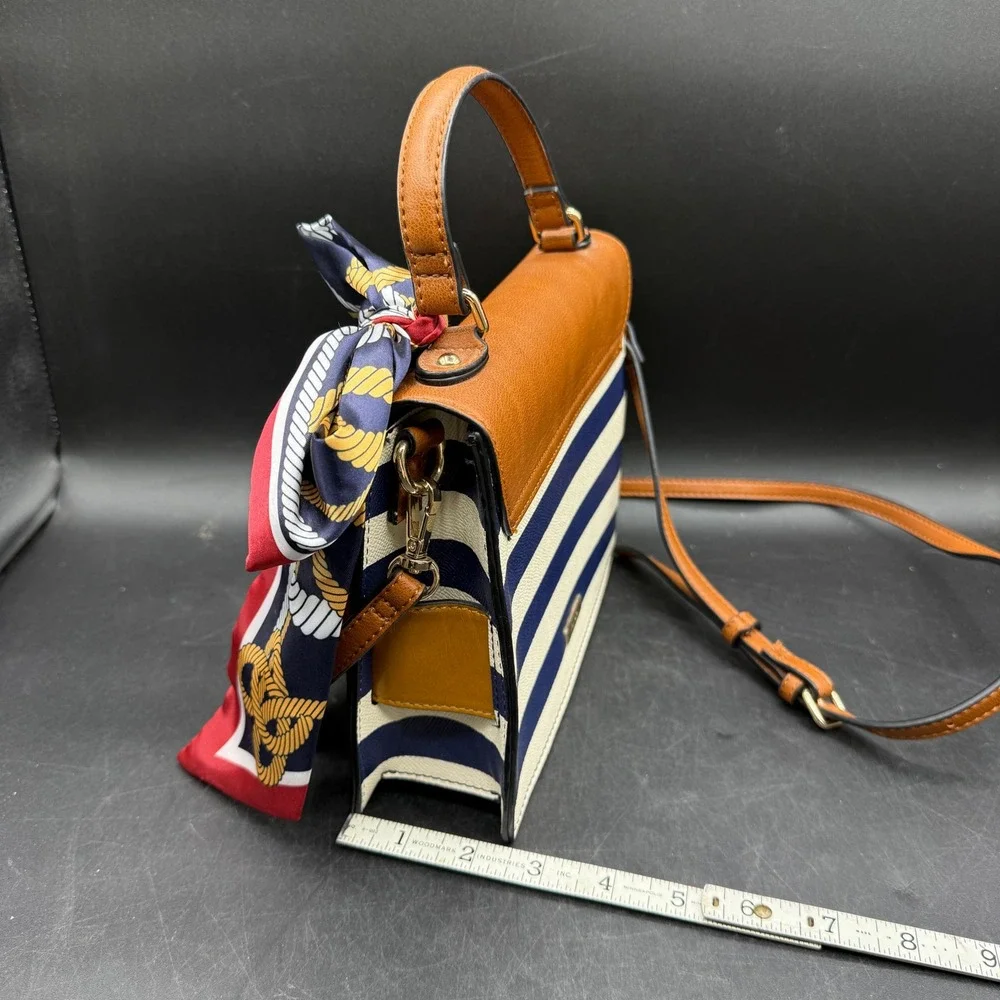 Aldo Byworth Crossbody Bag Womens Small Nautical Striped Scarf Patriotic - Picture 5 of 9